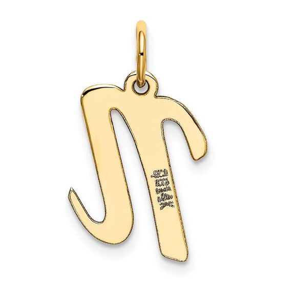 Kazi Luxury 14k Yellow Gold Medium Script Letter N Initial Charm - Picture 3 of 4